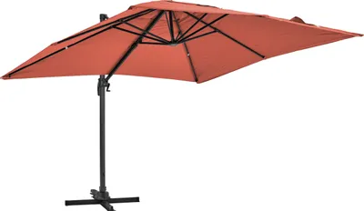 Image de Parasol déporté inclinable et rotatif 2x3m en aluminium terracotta - Oviala Amalya