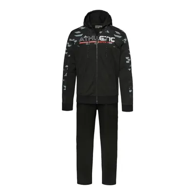 Produktbild von Herbold Herren Freizeitanzug Jersey Jogginganzug Hausanzug Schwarz Kapuze Gr. S