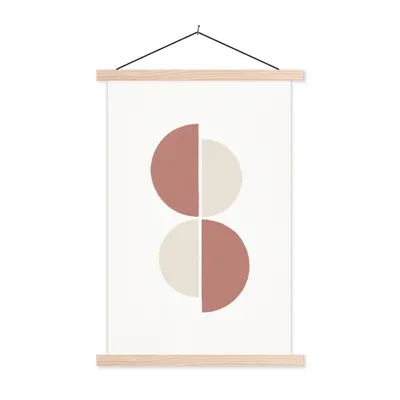 Produktbild von MuchoWow® Textilposter Minimalismus - Abstrakt - Pastell 60x90 cm mit holzfarbenen Rahmen - Textil
