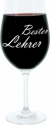 Produktbild von Leonardo Weinglas 400 ml, Motivglas, Bester Lehrer, Geschenk, Stimmungsglas mit Gravur, Moodglas, 22 cm