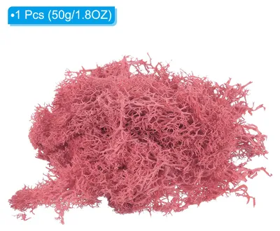 Produktbild von 1.8 OZ Kunstmoos Konserviertes Rentiermoos Kš¹nstliches Moos Flechten Mittelstš¹cke Nachbildung Kunstmoos fš¹r Topfpflanzen Weihnachten Basteln Koralle Rosa