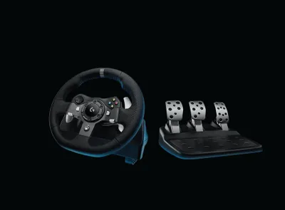 Produktbild von Logitech G G920, Lenkrad + Pedale, MAC, PC, Xbox, Analog, Kabelgebunden, USB, Schwarz