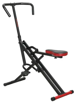 Image de Entraîneur de vélo d'appartement - Réglable - Tubes en métal - Pédales - Poignée pliable - Noir/Rouge