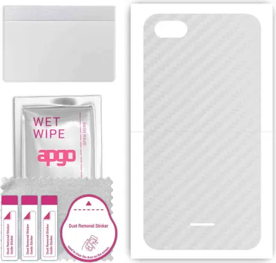 Produktbild von apgo Rückseite Schutzfolie, Skin, kompatibel mit Xiaomi Redmi 6A, Hinten Displayschutzfolie aus Vinylfolie, kratzfest, einfache Montage - Transparenter Kohlenstoff