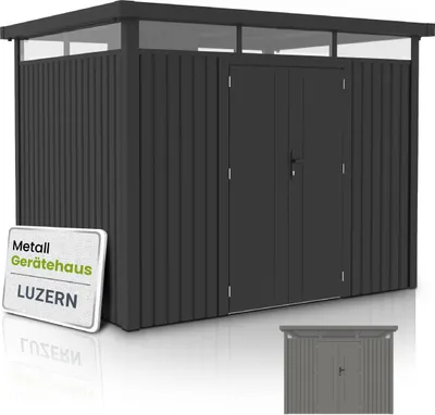 Produktbild von Juskys Metall Gerätehaus Luzern Pro 6,8 m² - wetterfest & abschließbar - Anthrazit