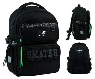 Zdjęcie produktu dla Plecak ortopedyczny do szkoły dla chłopców 6-12 lat czarny Skate Kite