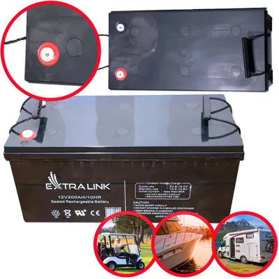 Produktbild von Extralink AGM 12V 200Ah Solarbatterie Solar Batterie Wohnmobil Bootsbatterie Batterie Akku