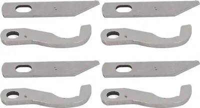 Zdjęcie produktu dla Noże do overlocka, 8 sztuk, wytrzymały metal, precyzyjny kąt, łatwy montaż, ostrze do overlocka, kompatybilne z modelami 925D, 929D, 935D, 1034D, PL1500