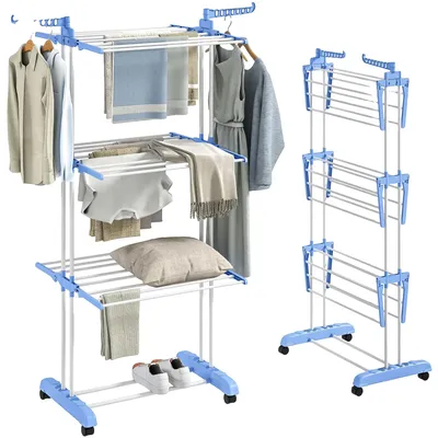 Obrázek produktu pro Pračka, skládací design, odolná ocelová konstrukce, modrá barva