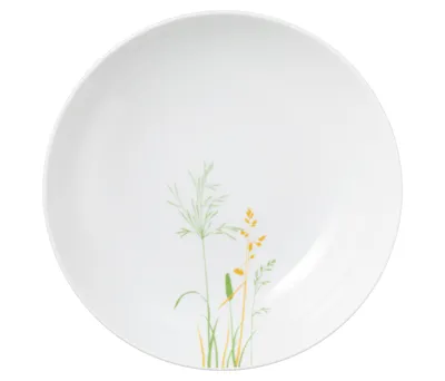 Produktbild von Suppenteller - Weiß - Grün - Gelb - Ø 21 cm - Porzellan - Gräsermotiv