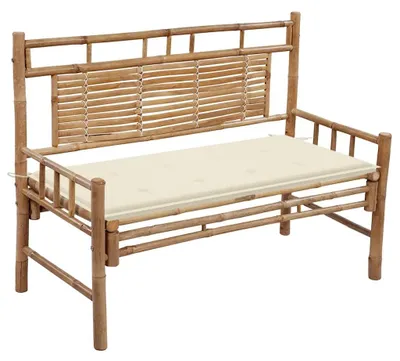 Obrázok produktu pre vidaXL Záhradná lavička s vankúšom 120 cm Bambus