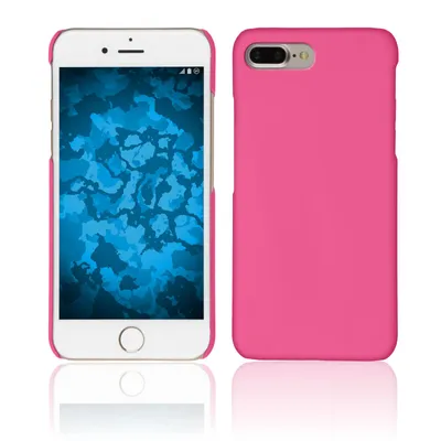 A pink phone case is shown next to a smartphone with a blue camouflage wallpaper.