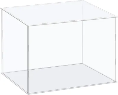 Productafbeelding van Omgoods- Acryl Vitrine 35 x 25 x 25 cm - Transparant/Opbergbox - Stofdicht/Organizer - Kubusvormig - Zwarte Bodem - Eenvoudig te Monteren - Displaybox