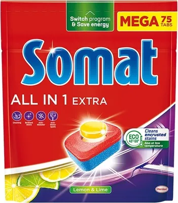 Produktbild von Somat All in One Extra Lemon & Lime Tabletki do zmywarki, 75 sztuk