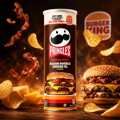 Produktbild von Pringles Burger King Bacon Double Cheese XL 165g