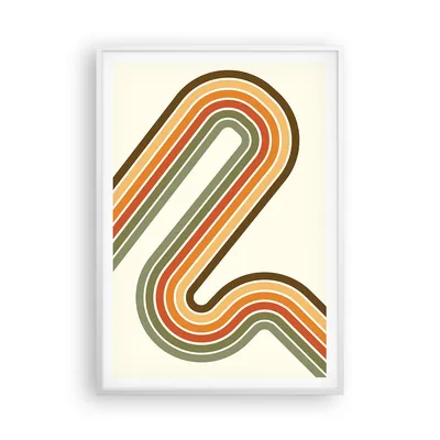 Produktbild von Gerahmtes Poster - Weißer Rahmen - Abstraktion Weg Gürtel - 70x100 cm - Wand Bild - Wanddeko - Wandbilder - Kunstposter - Wandposter - Bilderrahmen - Bilder - Kunstdruck - P2WPA70x100-4425