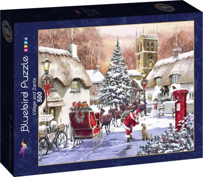 Obrázek produktu pro Bluebird Puzzle Vesnice a Santa - 500 dílků Vánoce