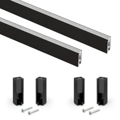 Produktbild von Emuca Satz von 2 x 0,75 m langen Luxe-Garderobenstangen mit Halterungen,