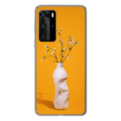 Produktbild von MuchoWow® Handyhülle Schutzhülle Hülle für Huawei P40 Pro Flasche - Blumenstrauß - Gelb Silikon Softcase Handy Hülle - Schutz