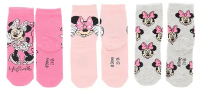 Produktbild von Disney Minnie Mouse Socken – 3er-Pack bunte Söckchen & Strümpfe 23/26