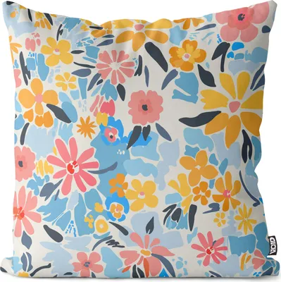 Produktbild von VOID Blumen Küche Blau Muster Kissenbezug Kissenhülle Polyester wasserfest Outdoor Garten Kissen Deko