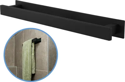 Produktbild von Sanics Handtuchhalter Ohne Bohren Schwarz 50 CM - Handtuchhalter - Handtuchstange für Badezimmer oder Küche - Selbstklebender Handtuchhalter
