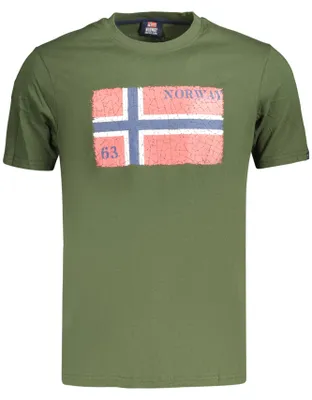 Obrázok produktu pre Zelené pánske tričko s okrúhlym výstrihom a logom – Nórsko 1963