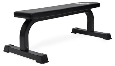 Image de Banc de musculation plat, noir - Charge maximale : 250 kg - Dimensions : 111 x 40 x 59 cm - Banc de musculation robuste