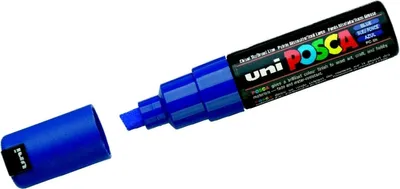 Image de Marqueur UniPosca trait : 8 mm bleu Paquet de 6 pièces
