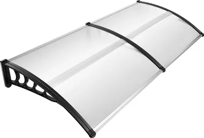 Obrázek produktu pro Stříška 200 x 93 cm – Stříška nad vchodové dveře z HDPE – Ochrana před sluncem a deštěm – Pro dveře a okna – Průhledná