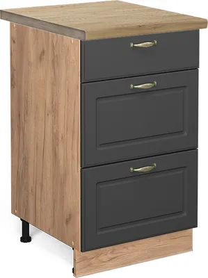 Produktbild von Küchenunterschrank Vicco Fame-Line Anthrazit-Gold 50 cm , AP Eiche, Model 46805