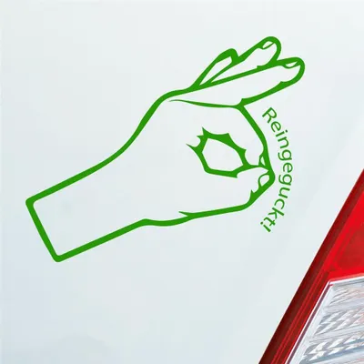 Produktbild von Auto Aufkleber Reingeguckt! 16x10 cm Hellgrün Sticker Heckscheibenaufkleber
