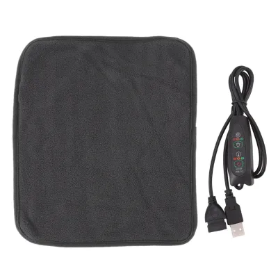 Image de Coussin chauffant USB portable pour les épaules, la nuque, les jambes et la taille, avec réglage de la température à plusieurs niveaux et minuterie, gris foncé
