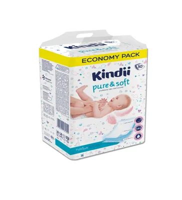 Zdjęcie produktu dla Kindii Pure & Soft Podkłady Jednorazowe Dla Niemowląt 1Op.-30Szt