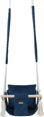 Image de Balançoire en velours avec coussin (bleu marine)