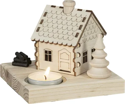 Produktbild von Räucherhaus Deko Holz für 1 Teelicht 11,5 cm