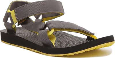 Produktbild von Teva Original Universal Iconic Herren Vorder und Rückseite Riemen Sandale In Grau Gelb (44,5; Grau)