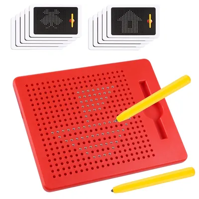 Produktbild von Magnetische Zeichentafel,Zaubertafel,Pädagogisches Zeichentablett,Magnet Spiel mit Kugeln und magnetischem Stift für Kinder Schul Familie
