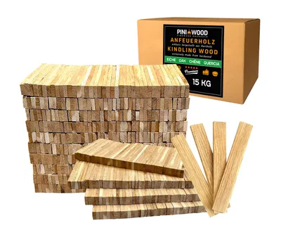 Image de PINI bois de chauffage allume-feu en chêne 15 kg de bois d'allumage pour cheminée barbecue feu de camp coupe de feu