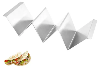 4er-Set Taco-Halter aus Edelstahl mit Griffen