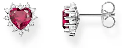 Produktbild von Thomas Sabo H2315-013-10 Damen Herz-Ohrstecker Romance Rot Ohrringe Silber