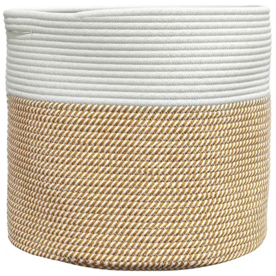 Obrázok produktu pre vidaXL Úložný kôš hnedý a biely Ø40x35 cm bavlna
