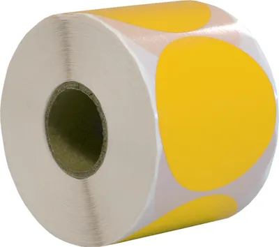 Produktbild von DULA Runde Etiketten - Gelb - 50mm - 500 Aufkleber auf Rolle - Siegel - Markierungspunkte - Leere runde Aufkleber auf Rolle