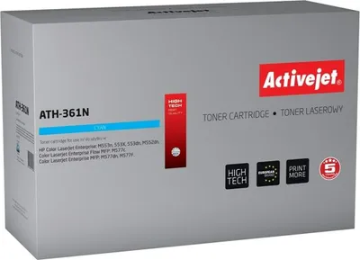 Produktbild von Activejet ATH-361N Tonerkartusche (Ersatz für HP 508A CF361A; Höchste; 5000 pages; cyan), 5000 Seiten, Cyan, 1 Stück(e)