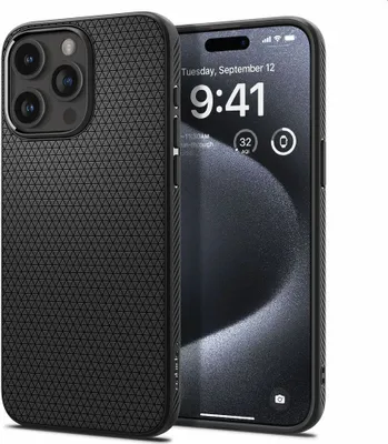 Produktbild von Spigen Liquid Air Case Hülle Kompatibel mit iPhone 15 Pro - Schwarz