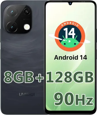 Produktbild von UMIIDIGI G9T Mobiltelefon, Android 14 Smartphone ohne Vertrag, 6,75 Zoll 90 Hz, 8 GB + 128 GB/1 TB, Telefon 5000mah, 13 MP 8 MP, Dual SIM 4G SIMLock-f