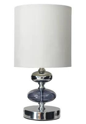 Produktbild von Näve Stoff - Tischleuchte Loni - Metall, Glas, Textil - weiß, chrom; 3098123