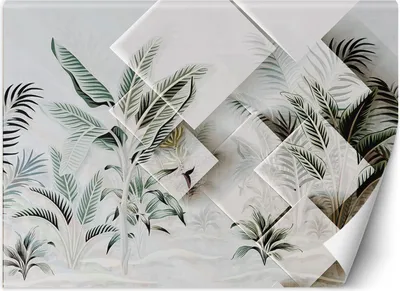 Produktbild von Vlies fototapete Grüne Blätter 3D 368x254 cm Feeby Grün inkl. Kleber einfache Montage