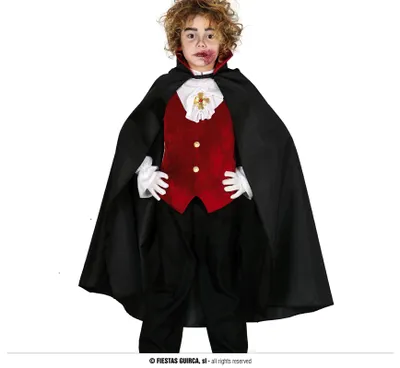 Produktbild von Vampirumhang Schwarz Rot Kostüm Fasching Halloween Party, Farbe: Schwarz