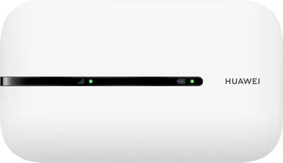 A white Huawei mobile LTE/4G internet hotspot device is shown from the front on a white background.